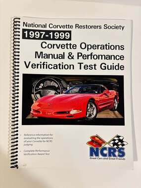 NCRS 1997-1999 Corvette Operations Manual & Performance Test Guide